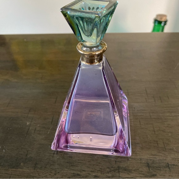 Vintage Perfume Bottle Italy Glass Stopper Iridescent Pyramid - Picture 4 of 9